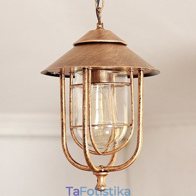 American Retro Outdoor Light Αδιάβροχο Birdcage Shape Pendant Light Garden