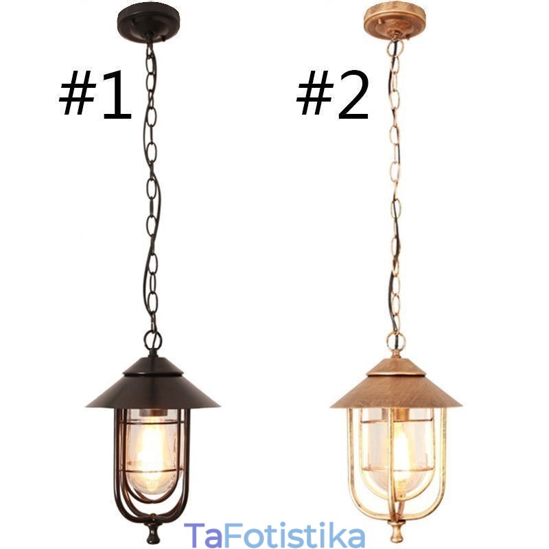 American Retro Outdoor Light Αδιάβροχο Birdcage Shape Pendant Light Garden