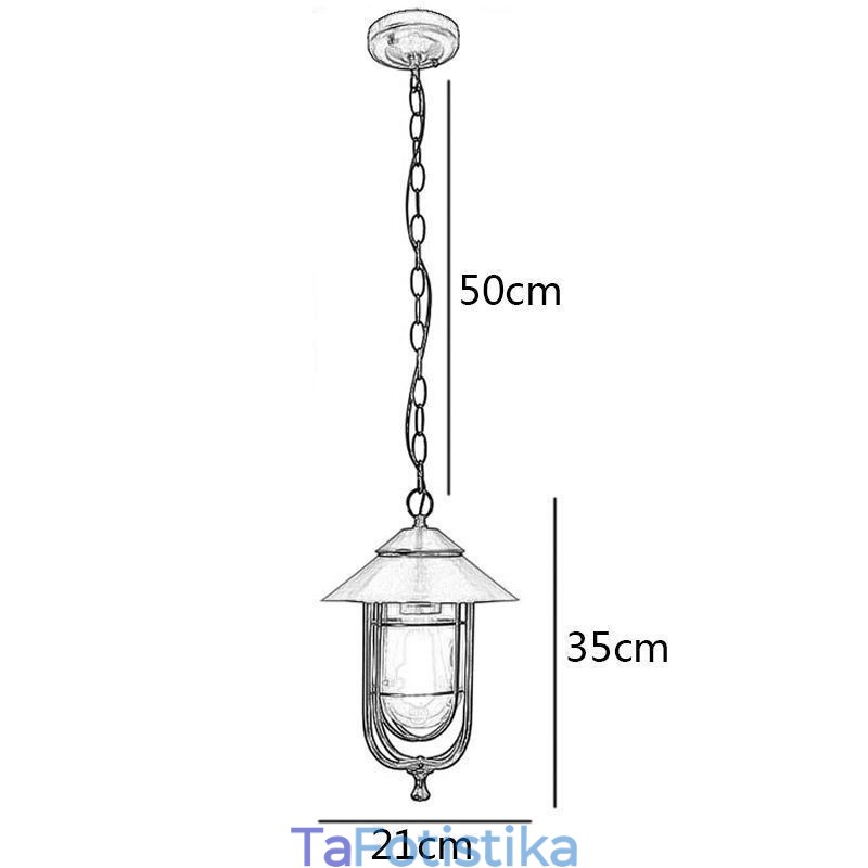 American Retro Outdoor Light Αδιάβροχο Birdcage Shape Pendant Light Garden