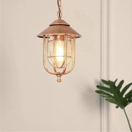 American Retro Outdoor Light Αδιάβροχο Birdcage Shape Pendant Light Garden