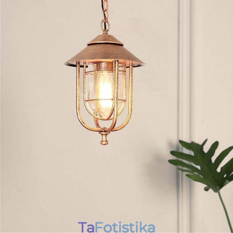 American Retro Outdoor Light Αδιάβροχο Birdcage Shape Pendant Light Garden