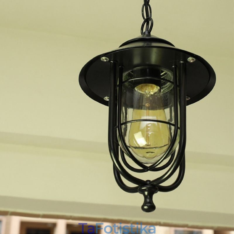 American Retro Outdoor Light Αδιάβροχο Birdcage Shape Pendant Light Garden
