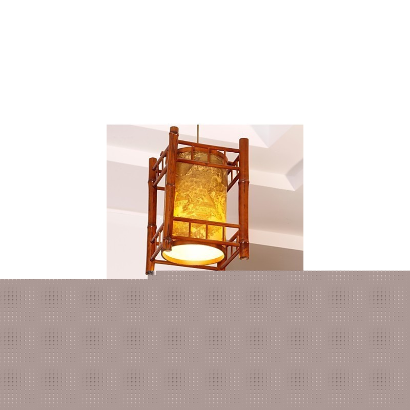 Ρετρό πολυέλαιος φαναριού από μπαμπού από ξύλο