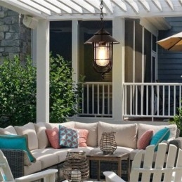 American Retro Outdoor Light Αδιάβροχο Birdcage Shape Pendant Light Garden