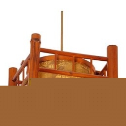 Ρετρό πολυέλαιος φαναριού από μπαμπού από ξύλο