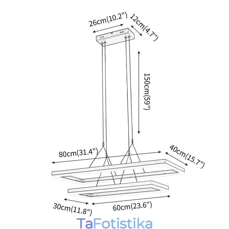 Μοντέρνος Κρεμαστός Πλαίσιος Ανοιχτός Ακρυλικός Μαύρος Πολυέλαιος