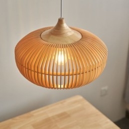 Κρεμαστό Ξύλινο Πλαίσιο Ανοιχτός πολυέλαιος σε σχήμα κολοκύθας