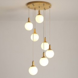 Γιαπωνέζικο Ξύλινο Κρεμαστό Φωτιστικό Φωτιστικό Nordic Glass