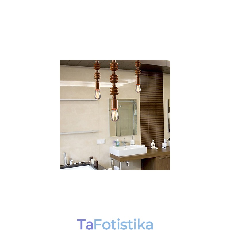 Πολυέλαιος Mini Style Παραδοσιακό Κλασικό Ξύλινο Μπαμπού