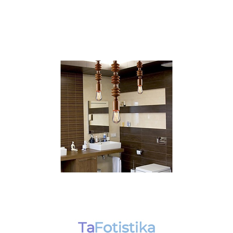 Πολυέλαιος Mini Style Παραδοσιακό Κλασικό Ξύλινο Μπαμπού