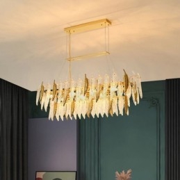 Artistic Glass Πολυέλαιος Φτερό Οβάλ Κρεμαστό Φωτιστικό