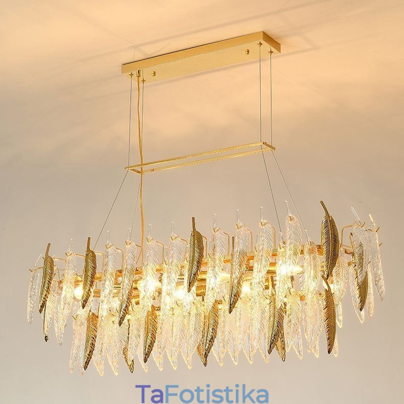 Artistic Glass Πολυέλαιος Φτερό Οβάλ Κρεμαστό Φωτιστικό