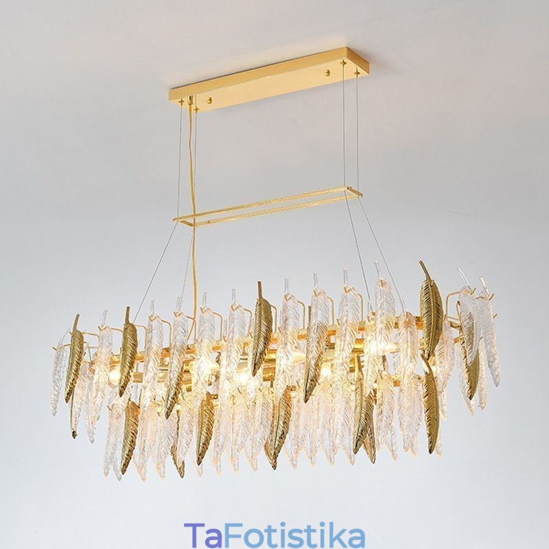 Artistic Glass Πολυέλαιος Φτερό Οβάλ Κρεμαστό Φωτιστικό