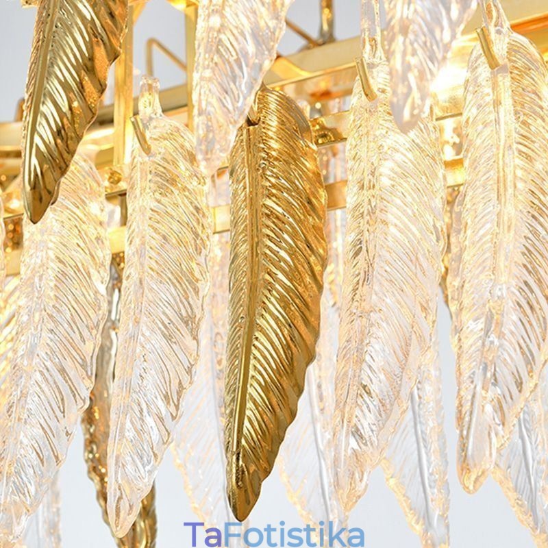 Artistic Glass Πολυέλαιος Φτερό Οβάλ Κρεμαστό Φωτιστικό
