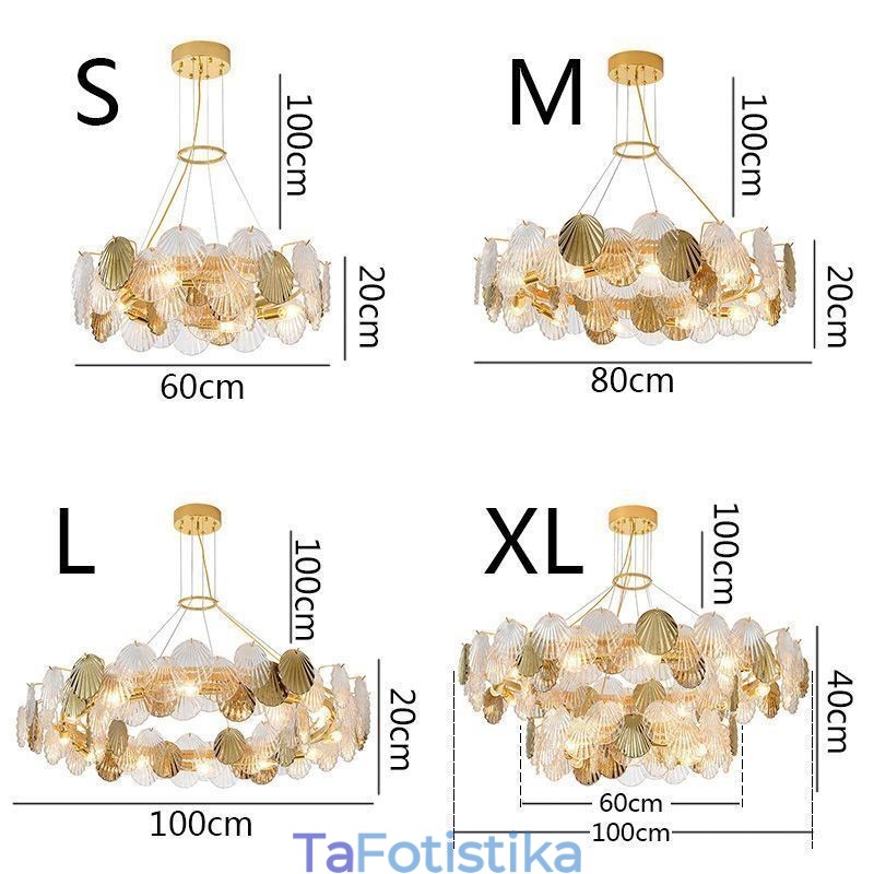 Τραπεζαρία μοντέρνα Shell Glass Chandelier Lights