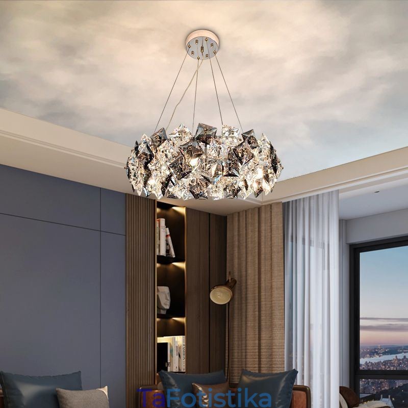 Light Luxury Glass Πολυέλαιος Μοντέρνο Μινιμαλιστικό Κρεμαστό Φωτιστικό Living