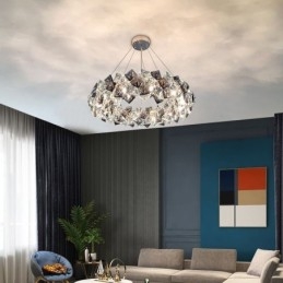 Light Luxury Glass Πολυέλαιος Μοντέρνο Μινιμαλιστικό Κρεμαστό Φωτιστικό Living