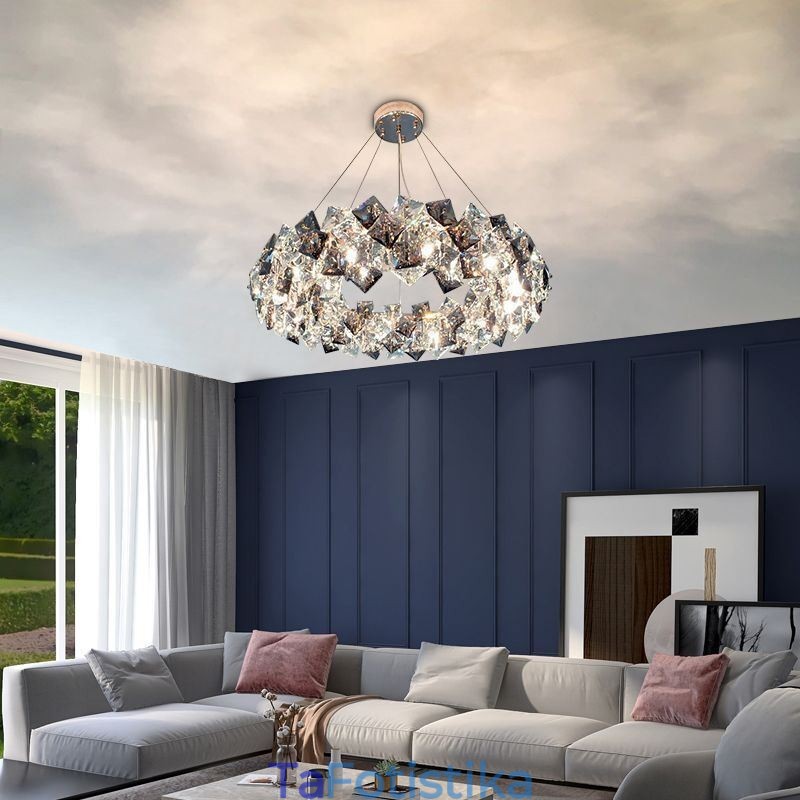 Light Luxury Glass Πολυέλαιος Μοντέρνο Μινιμαλιστικό Κρεμαστό Φωτιστικό Living