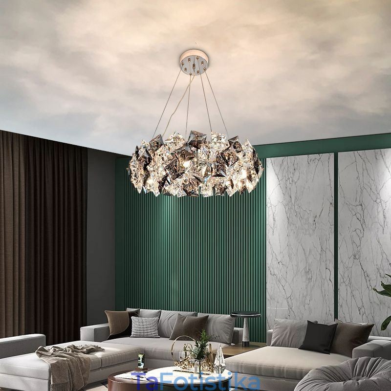Light Luxury Glass Πολυέλαιος Μοντέρνο Μινιμαλιστικό Κρεμαστό Φωτιστικό Living