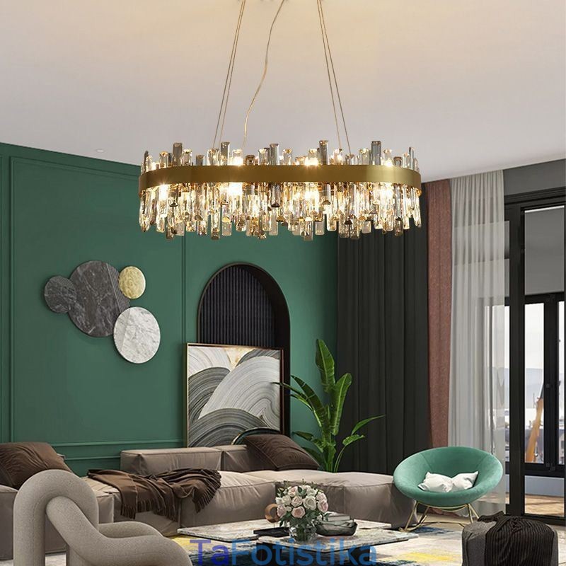 Light Luxury Πολυέλαιος Post Μοντέρνο Γυάλινο Κρεμαστό Φωτιστικό