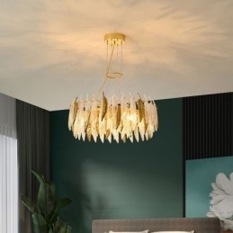 Artistic Glass Πολυέλαιος Φτερό Στρογγυλό Φωτιστικό Οροφής