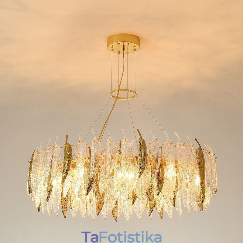 Artistic Glass Πολυέλαιος Φτερό Στρογγυλό Φωτιστικό Οροφής