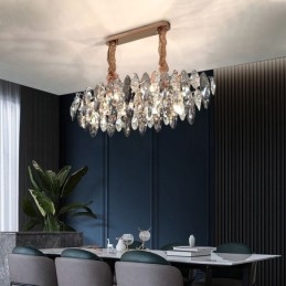 Ελαφρύ κρεμαστό πολυτελές Light Decor για το σπίτι Γυάλινος πολυέλαιος Living