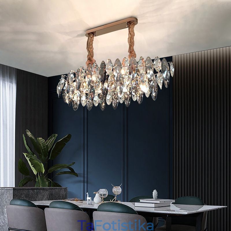 Ελαφρύ κρεμαστό πολυτελές Light Decor για το σπίτι Γυάλινος πολυέλαιος Living