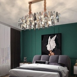 Ελαφρύ κρεμαστό πολυτελές Light Decor για το σπίτι Γυάλινος πολυέλαιος Living