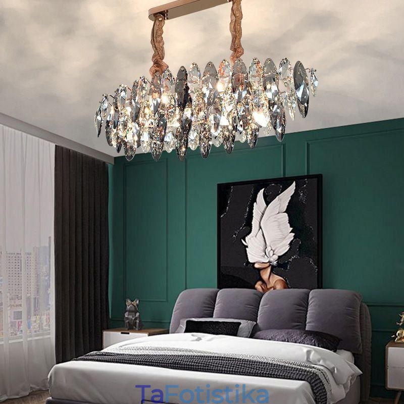 Ελαφρύ κρεμαστό πολυτελές Light Decor για το σπίτι Γυάλινος πολυέλαιος Living