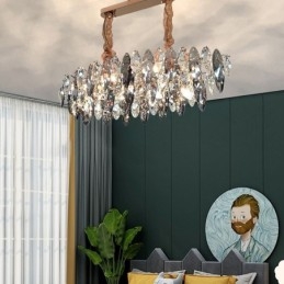 Ελαφρύ κρεμαστό πολυτελές Light Decor για το σπίτι Γυάλινος πολυέλαιος Living
