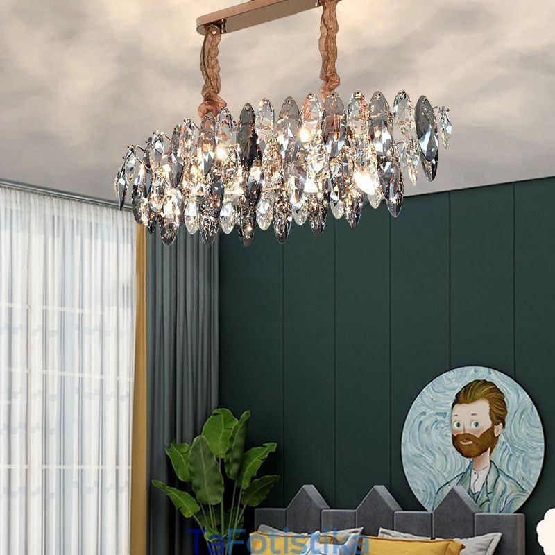 Ελαφρύ κρεμαστό πολυτελές Light Decor για το σπίτι Γυάλινος πολυέλαιος Living