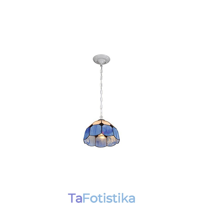 Πολυέλαιος Mini Style Country Garage λευκό + μπλε Γυάλινα φώτα