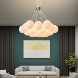 Moon Bubble Chandelier Μοντέρνο 3D Print Balls Κρεμαστό φωτιστικό