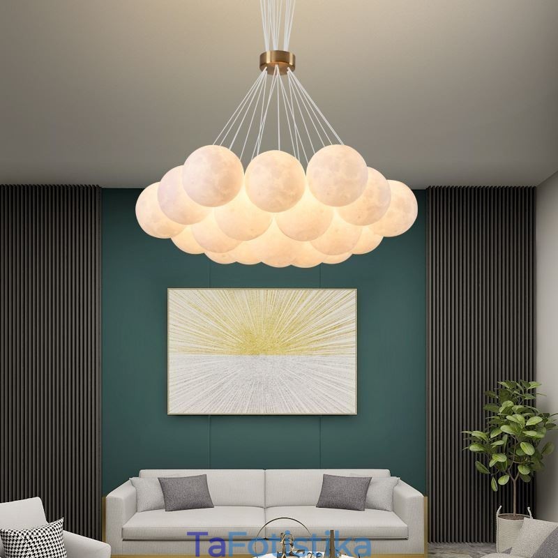 Moon Bubble Chandelier Μοντέρνο 3D Print Balls Κρεμαστό φωτιστικό