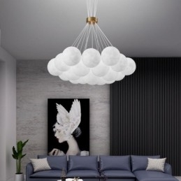 Moon Bubble Chandelier Μοντέρνο 3D Print Balls Κρεμαστό φωτιστικό