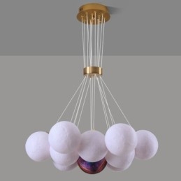 Moon Bubble Chandelier Μοντέρνο 3D Print Balls Κρεμαστό φωτιστικό