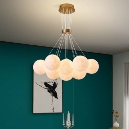 Moon Bubble Chandelier Μοντέρνο 3D Print Balls Κρεμαστό φωτιστικό