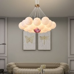 Moon Bubble Chandelier Μοντέρνο 3D Print Balls Κρεμαστό φωτιστικό