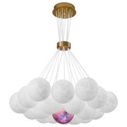 Moon Bubble Chandelier Μοντέρνο 3D Print Balls Κρεμαστό φωτιστικό