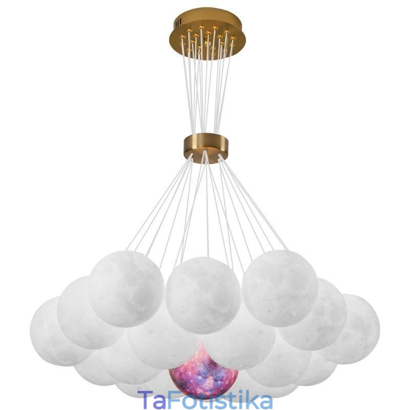 Moon Bubble Chandelier Μοντέρνο 3D Print Balls Κρεμαστό φωτιστικό