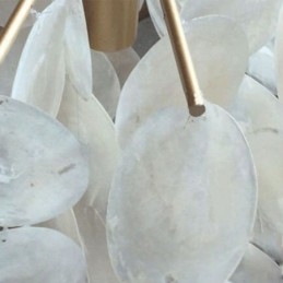 Τραπεζαρία Κρεμαστό Φωτιστικό Πολυέλαιος Natural Shell με στρογγυλό στρώμα