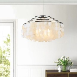 Μοντέρνο Raindrop Chandelier Λευκό Κοχύλι Σκιά Οροφής Κρεμαστό φωτιστικό