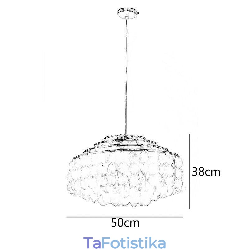 Μοντέρνο Raindrop Chandelier Λευκό Κοχύλι Σκιά Οροφής Κρεμαστό φωτιστικό