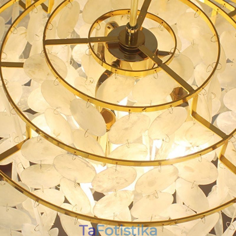 Μοντέρνο Raindrop Chandelier Λευκό Κοχύλι Σκιά Οροφής Κρεμαστό φωτιστικό