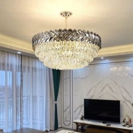 Κρυστάλλινο κρεμαστό χρυσό φωτιστικό οροφής