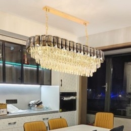 Φωτιστικό κρεμαστό κρυστάλλινο K9 Πολυτελές οβάλ φωτιστικό κρεμαστό