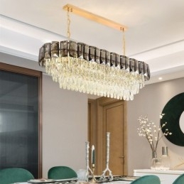 Φωτιστικό κρεμαστό κρυστάλλινο K9 Πολυτελές οβάλ φωτιστικό κρεμαστό