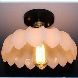 Imitation Jade Glass Retro 1 Head Φωτιστικό οροφής Lotus