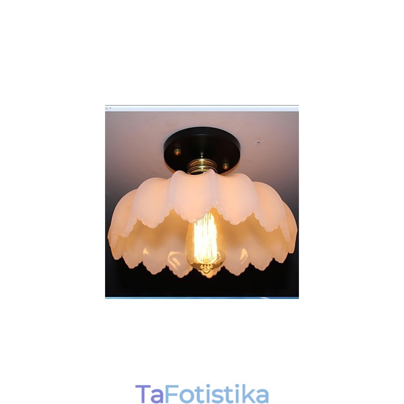 Imitation Jade Glass Retro 1 Head Φωτιστικό οροφής Lotus